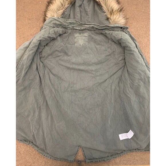 American Eagle Coat Womens M Barn Chore Military Hooded Anorak Parka Faux Fur - Picture 4 of 14